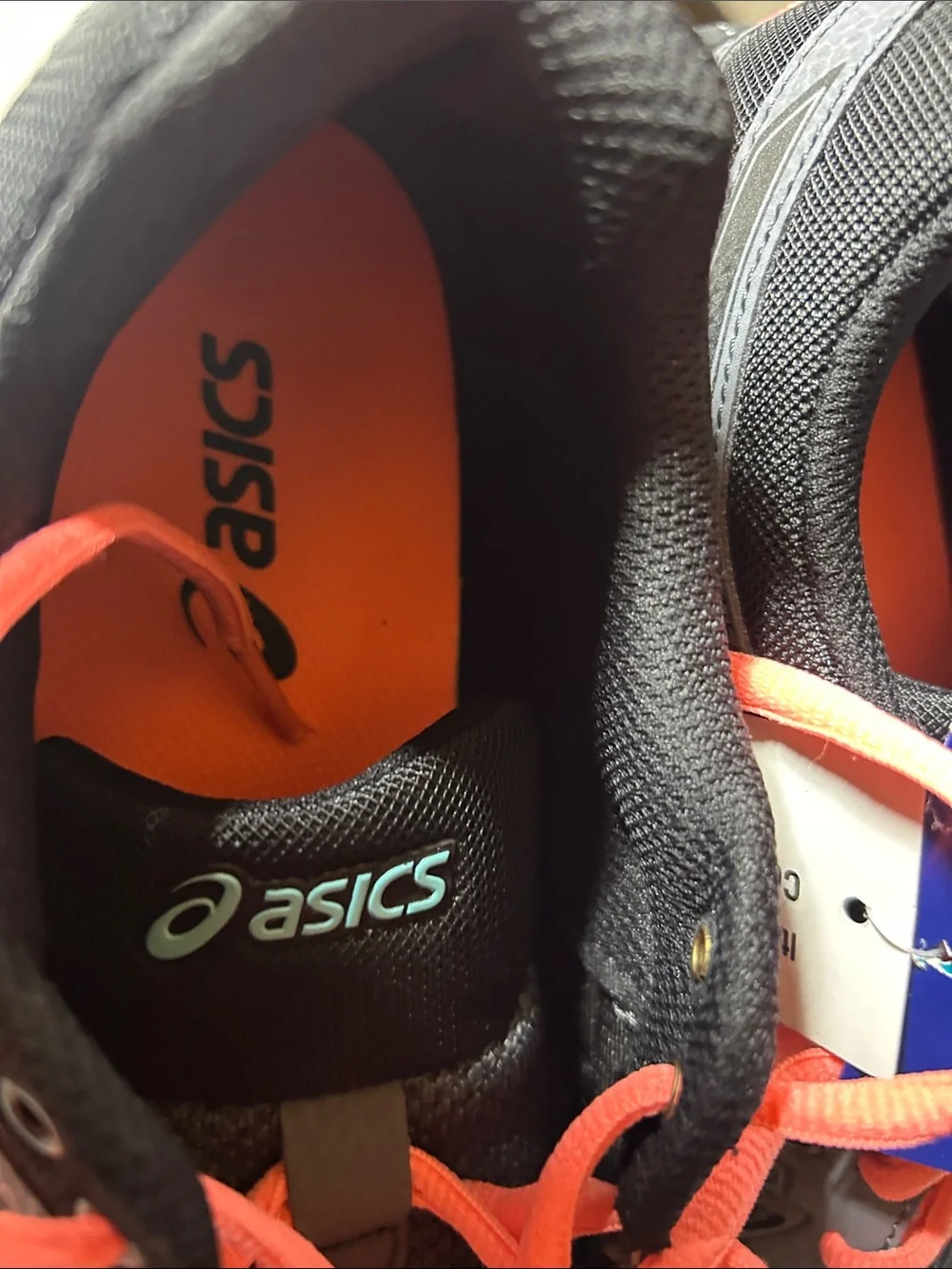 Asics Gray and Bright Orange Trail Running Shoes